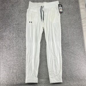 NWT Under Armour White Joggers Sweatpants Womens Size S